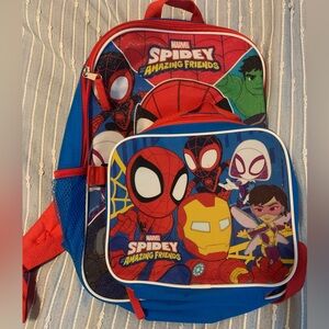 Spidey and friends bookbag and lunch box